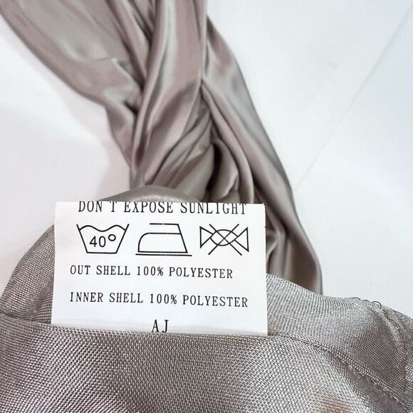 Reverly Dress Womens 4 gray Maxi One Shoulder Pleated Evening Gown Satin - Picture 13 of 15